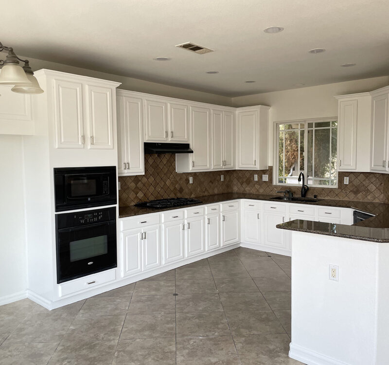 all white cabinets in kitchens after cabinet refinishing services near santa clarita, ca